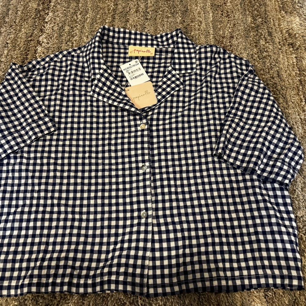 Papinelle Navy Gingham Shirt